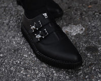 Black TUKskin Zipper Skull Pointed Creeper