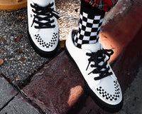 White Leather Lace-Up Creeper Sneaker