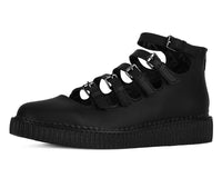 Black TUKskin™ Multi-Strap Pointed Mary Jane Creeper