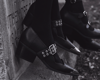 Black TUKskin Cuban Heel Mary Jane