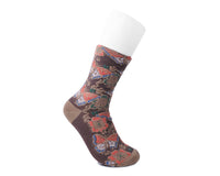 Brown Floral Sock