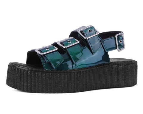 Emerald Metallic 3-Buckle Mondo Sandal