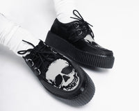 Black Satin Glow Skull Viva Mondo Creeper