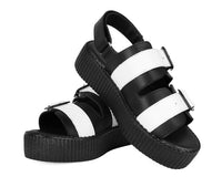 Black & White TUKskin™ 2-Buckle Viva Mondo Sandal