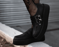 Black TUKskin™ 2-Buckle Skull Creeper