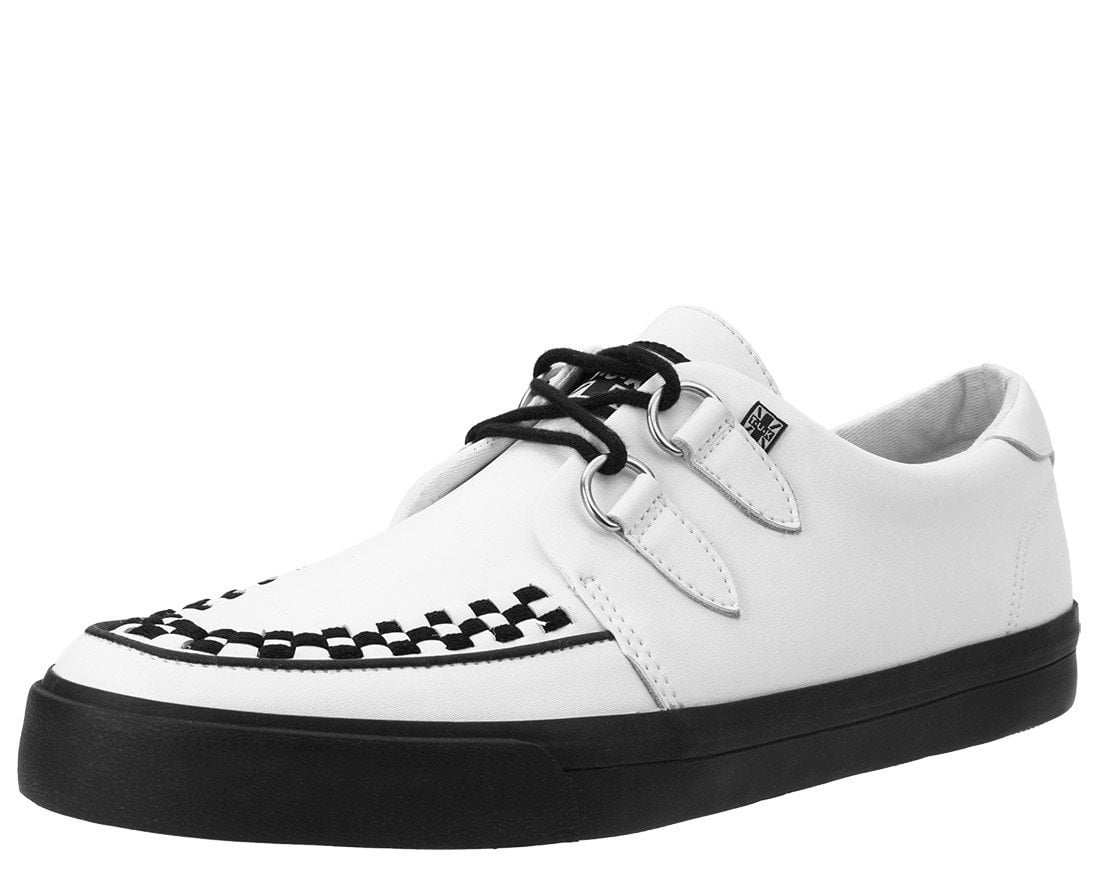 White Leather D-Ring VLK Sneaker - T.U.K.