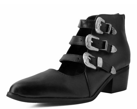 Black Western Buckle Block Heel