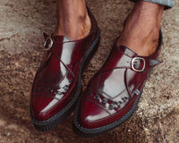 Burgundy Rub Off TUKskin™ Monk Buckle Creeper