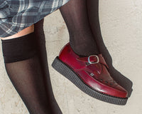 Burgundy Rub Off TUKskin™ Monk Buckle Creeper