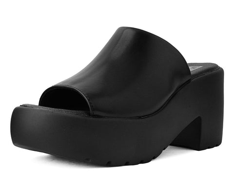 Black Bubble Mule Heel