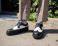 Black & White Wingtip Tie TUKskin™ Viva II Low Creeper