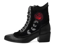 Black Victorian 8-Eye Rose Pointed Anarchic Heel