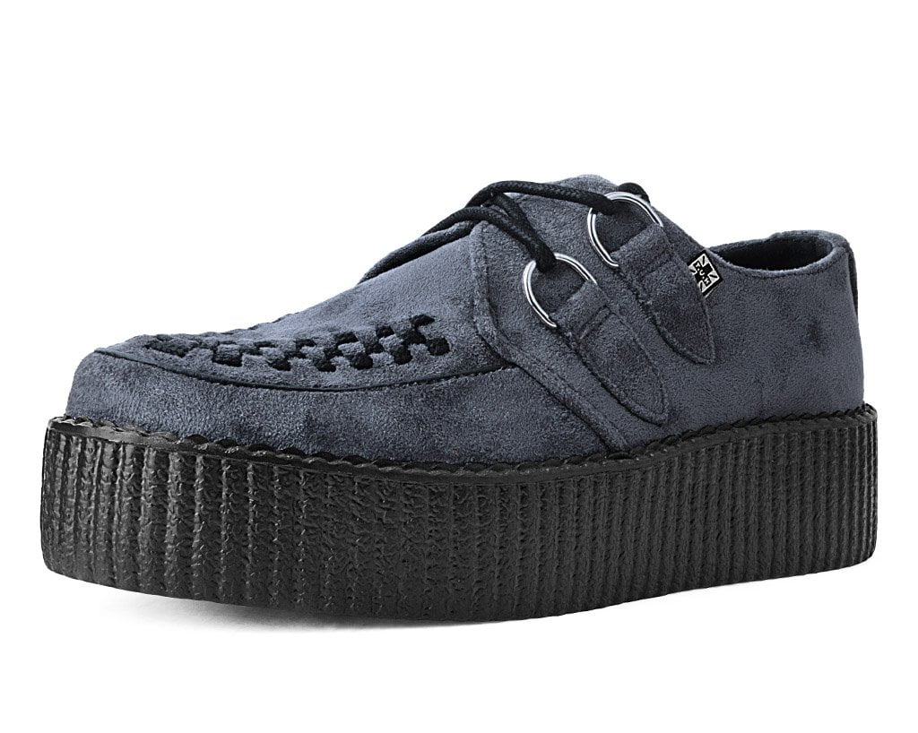 Grey Faux Suede Interlace Mondo Creeper